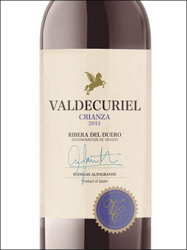 фото вино Bodegas Altogrande Valdecuriel Crianza Ribera del Duero DO 