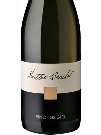 фото Matteo Braidot Pinot Grigio Friuli DOC Маттео Браидо Пино Гриджио Фриули Италия вино белое
