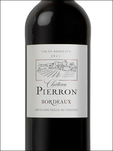 фото Chateau Pierron Bordeaux Rouge AOC Шато Пьеррон Бордо Руж Франция вино красное