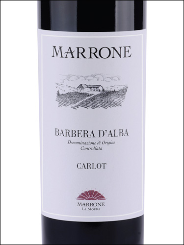 фото Marrone Carlot Barbera d'Alba DOC Марроне Карлот Барбера д'Альба Италия вино красное