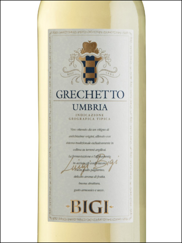 фото Bigi Grechetto Umbria IGT Биджи Грекетто Умбрия Италия вино белое