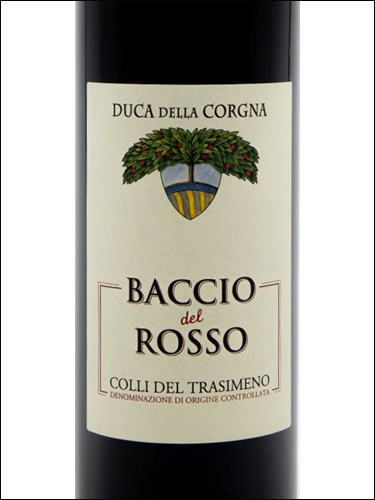 фото Duca della Corgna Baccio del Rosso Colli del Trasimeno DOC Дюка делла Корнья Баччо дель Россо Колли дель Тразимено Италия вино красное