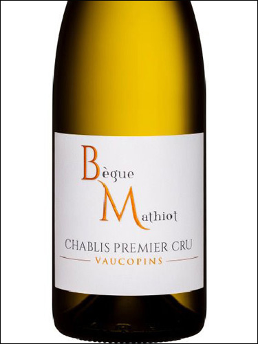 фото Domaine Begue Mathiot Chablis Premier Cru Vaucopins AOC Домен Бег Матьё Шабли Премьер Крю Вокопен Франция вино белое