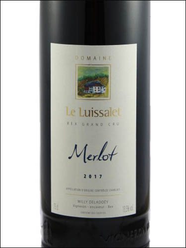 фото Domaine Le Luissalet Merlot Bex Grand Cru Chablais AOC Домен Ле Луиссале Мерло Бекс Гран Крю Шабле Швейцария вино красное