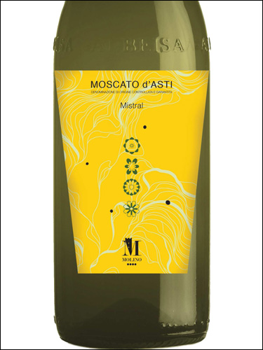 фото Molino Mistral Moscato d'Asti DOCG Молино Мистраль Москато д'Асти Италия вино белое