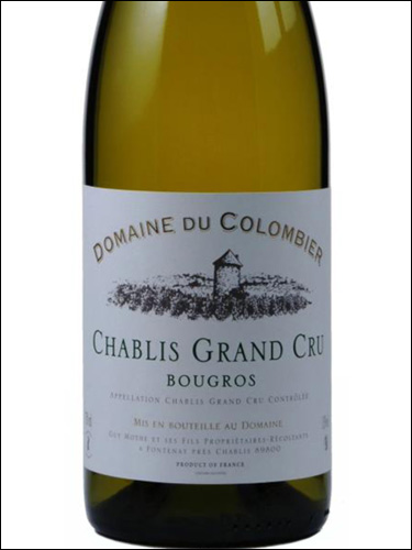 фото Domaine du Colombier Chablis Grand Cru Bougros AOC Домен дю Коломбье Шабли Гран Крю Бугро Франция вино белое