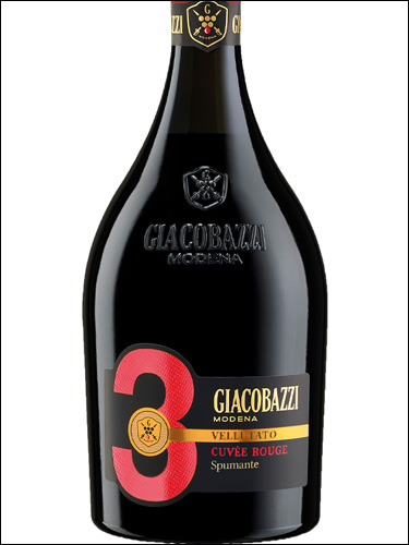 фото Giacobazzi 3 Vellutato Cuvee Rouge Spumante Semi-Dolce Джакобацци 3 Веллутато Кюве Руж Спуманте полусладкое Италия вино красное