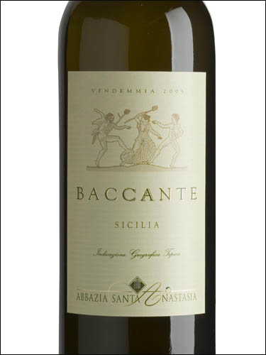 фото Abbazia Santa Anastasia Baccante Sicilia IGT Аббация Санта Анастасия Бакканте Сицилия Италия вино белое