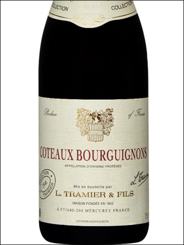 фото L.Tramier & Fils Coteaux Bourguignons Rouge AOC Л.Трамье э Фис Кото Бургиньон Руж Франция вино красное