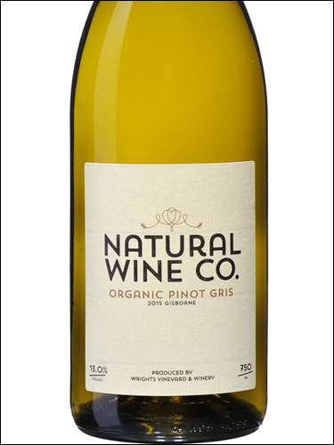 фото Natural Wine Co Organic Pinot Gris Gisborne Натурал Вайн Органик Пино Гри Гисборн Новая Зеландия вино белое