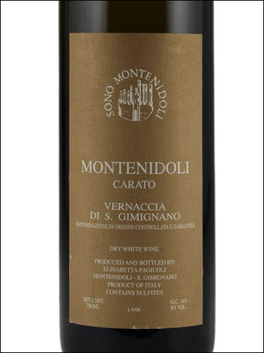 фото Montenidoli Carato Vernaccia di San Gimignano DOCG Монтенидоли Карато Верначча ди Сан Джиминьяно Италия вино белое