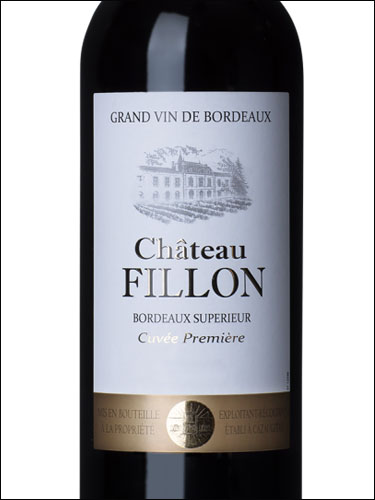 фото Chateau Fillon Cuvee Premiere Bordeaux Superieur AOC Шато Фийон Кюве Премьер Бордо Супериор Франция вино красное