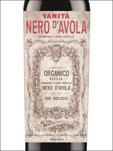 фото Vanita Nero d’Avola Organico Sicilia DOC Ванита Неро д'Авола Органико Сицилия Италия вино красное