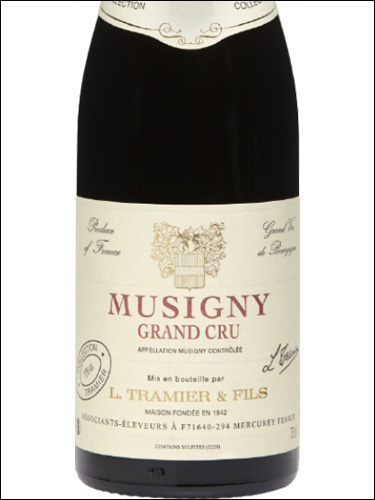 фото L.Tramier & Fils Musigny Grand Cru AOC Л.Трамье э Фис Мюзиньи Гран Крю Франция вино красное