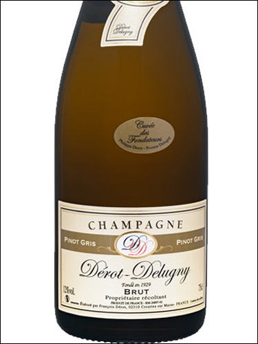 фото Champagne Derot-Delugny Cuvee des Fondateurs Pinot Gris Brut Шампань Деро-Делюньи Кюве де Фондатёр Пино Гри Ирют Франция вино белое