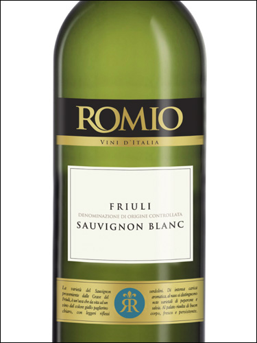 фото Romio Sauvignon Blanc Friuli DOC Ромио Совиньон Блан Фриули Италия вино белое