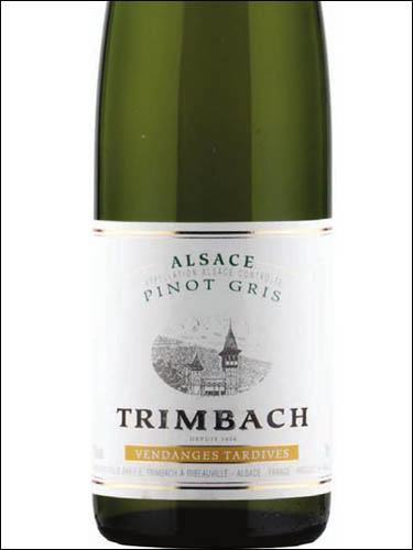 фото Trimbach Pinot Gris Vendanges Tardives Alsace AOC Тримбах Пино Гри Вандаж Тардив Эльзас Франция вино белое