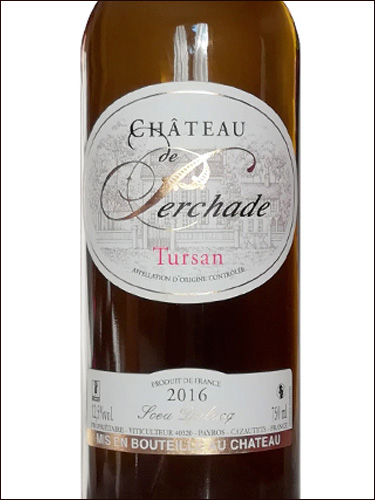 фото Chateau de Perchade Blanc Tursan AOC Шато де Першад Блан Тюрсан Франция вино белое