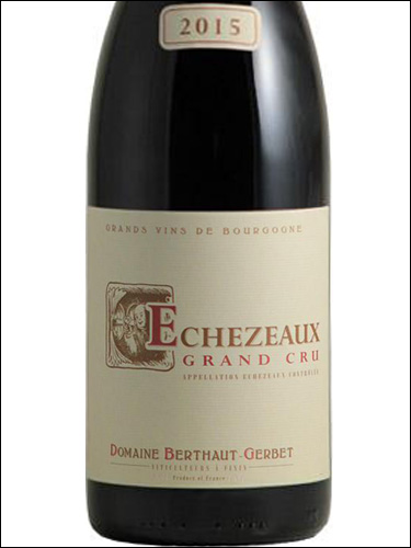 фото Domaine Berthaut-Gerbet Echezeaux Grand Cru AOC Домен Берто-Жербе Эшезо Гран Крю Франция вино красное