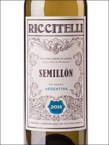 фото Riccitelli Old Vines Semillon Rio Negro Риччителли Олд Вайнс Семильон Рио Негро Аргентина вино белое