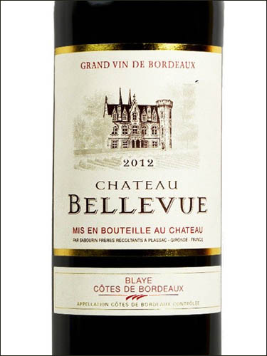 фото Chateau Bellevue Rouge Blaye Cotes de Bordeaux AOC Шато Бельвю Руж Блай Кот де Бордо АОС Франция вино красное