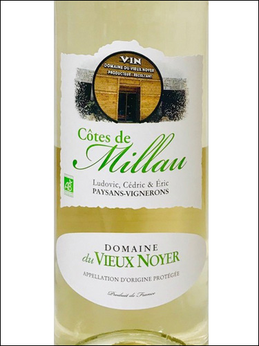 фото Domaine du Vieux Noyer Blanc Cotes de Millau AOC Домен дю Вье Нуайе Блан Кот де Мийо Франция вино белое