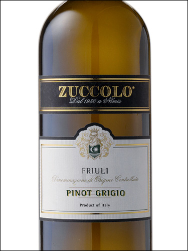 фото Zuccolo Pinot Grigio Friuli DOC Дзукколо Пино Гриджио Фриули Италия вино белое