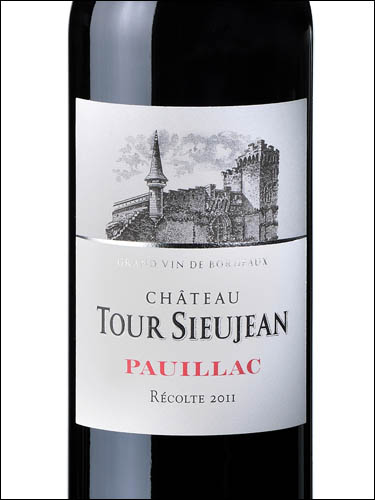 фото Chateau Tour Sieujean Pauillac AOC Шато Тур Сьюжан Пойяк Франция вино красное