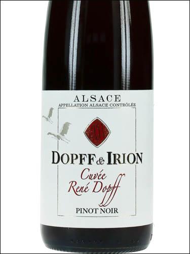 фото Dopff & Irion Cuvee Rene Dopff Pinot Noir Alsace AOC Допф & Ирион Кюве Рене Допф Пино Нуар Эльзас Франция вино красное