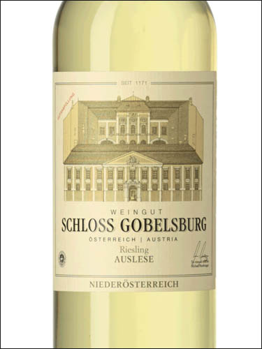 фото Schloss Gobelsburg Riesling Auslese Niederosterreich Шлосс Гобельсбург Рислинг Ауслезе Нидеростеррайх Австрия вино белое