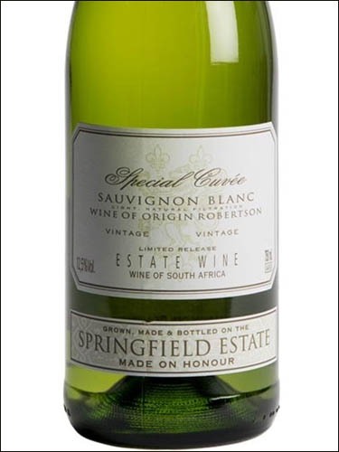 фото Springfield Estate Special Cuvee Sauvignon Blanc Спрингфилд Истейт Спешиал Кюве Совиньон Блан ЮАР вино белое