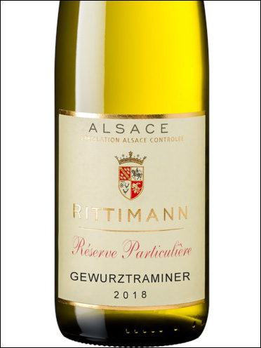 фото Rittimann Gewurztraminer Alsace AOC Риттиманн Гевюрцтраминер Альзас Франция вино белое