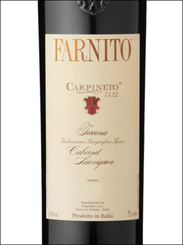 фото Carpineto Farnito Cabernet Sauvignon Toscana IGT Карпинето Фарнито Каберне Совиньон Тоскана Италия вино красное