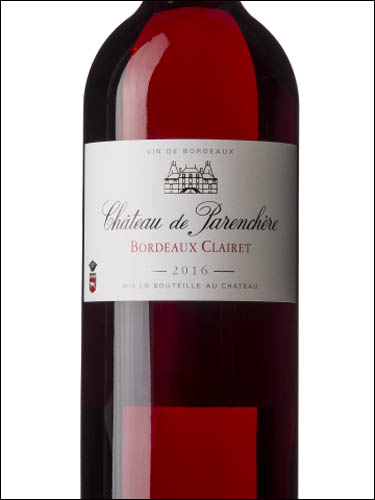 фото Chateau de Parenchere Bordeaux Clairet AOC Шато де Параншер Бордо Кларет Франция вино розовое