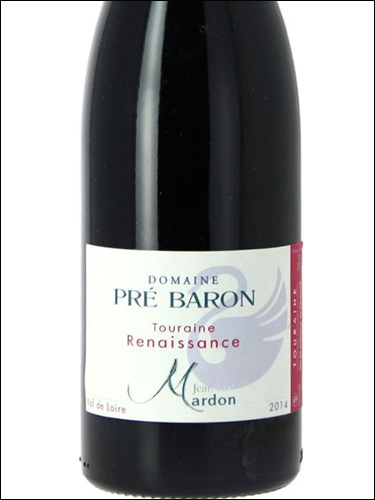 фото Domaine Pre Baron Renaissance Touraine Rouge AOC Домен Пре Барон Ренессанс Турень Руж Франция вино красное