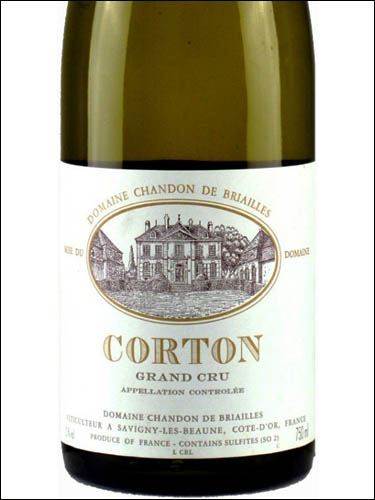 фото Domaine Chandon de Briailles Corton Grand Cru AOC Домен Шандон де Бриай Кортон Гран Крю Франция вино белое