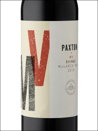 фото Paxton MV Shiraz McLaren Vale Пакстон МВ Шираз Долина Макларен Австралия вино красное