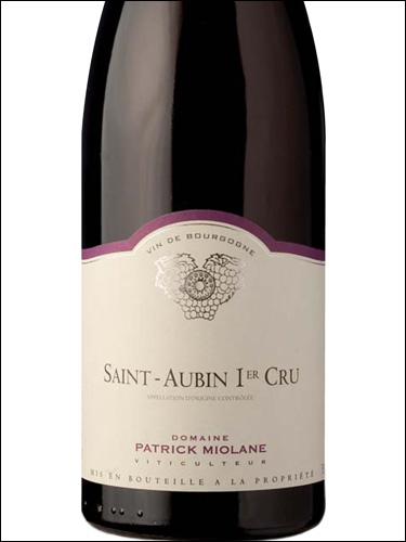 фото Domaine Patrick Miolane Saint-Aubin Premier Cru Rouge AOC Домен Патрик Миолан Сент-Обен Премье Крю Руж Франция вино красное