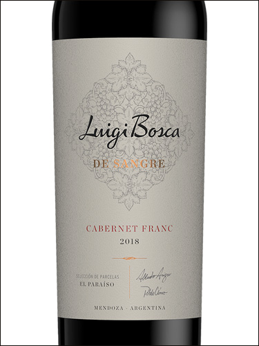 фото Luigi Bosca De Sangre Cabernet Franc Луиджи Боска Де Сангре Каберне Фран Аргентина вино красное
