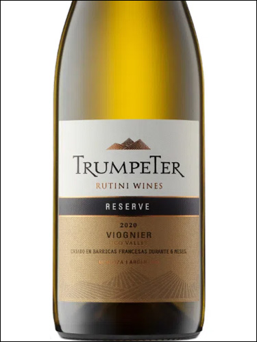 фото Rutini Wines Trumpeter Reserve Viognier Рутини Вайнс Трумпетер Резерв Вионье Аргентина вино белое
