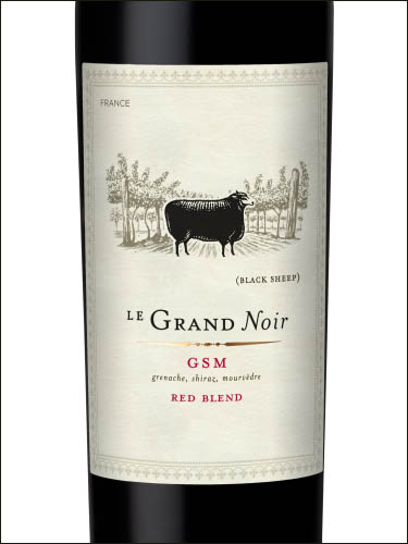 фото Le Grand Noir GSM Red Blend Pays d'Oc IGP Ле Гран Нуар Гренаш-Сира-Мурведр Ред Бленд Пэи д'Ок Франция вино красное