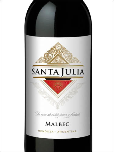 фото Santa Julia Malbec Mendoza Санта Джулия Мальбек Мендоса Аргентина вино красное