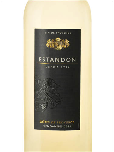 фото Estandon Blanc Cotes de Provence AOC Эстандон Блан Кот де Прованс Франция вино белое