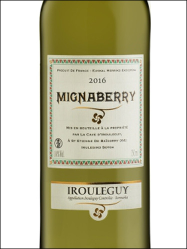 фото Mignaberry Blanc Sec Irouleguy AOC Миньяберри  Блан Сек Ирулеги Франция вино белое