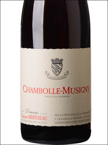 фото Domaine Francois Bertheau Chambolle-Musigny AOC  Домен Франсуа Берто Шамболь-Мюзиньи Франция вино красное