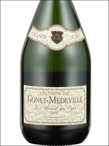 фото Champagne Gonet-Medeville Grand Cru Le Mesnil sur Oger Champ d'Alouette Extra Brut Шампань Гоне-Медвиль Гран Крю Ле Мениль-сюр-Ожер Шамп д'Алуэтт Экстра Брют Франция вино белое