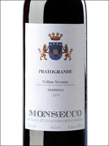 фото Monsecco Pratogrande Nebbiolo Colline Novaresi DOC Монсекко Пратогранде Неббиоло Коллине Новарези Италия вино красное