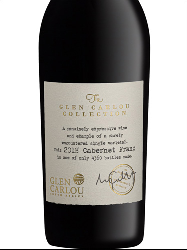 фото Glen Carlou Collection Cabernet Franc Глен Карлоу Коллекшн Каберне Фран ЮАР вино красное