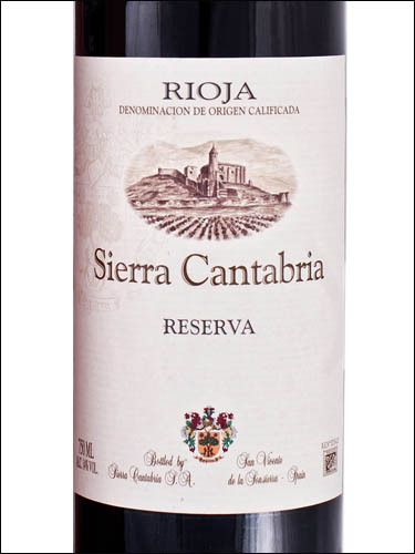 фото вино Sierra Cantabria Reserva Rioja DOCa 