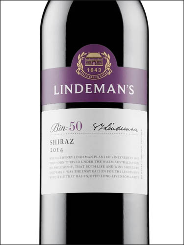 фото Lindeman's Bin 50 Shiraz Линдеманс Бин 50 Шираз Австралия вино красное
